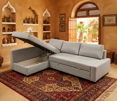 Elegant L-Shape Sofa with Bed Function
A beautiful addition to any home with comfortable cushions, s