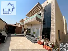 Villa for rent in Al Helio 2, featuring three master bedrooms and an outdoor seating area.