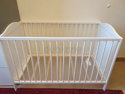 IKEA Baby Cot SMAGORA with Mattress and Textile Accessories