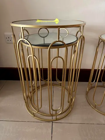 Set of 4 Gold metal side tables. Bought 4 for 600 AED