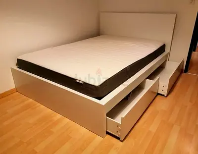 IKEA malam bed with mattress queen size 160x200cm bed