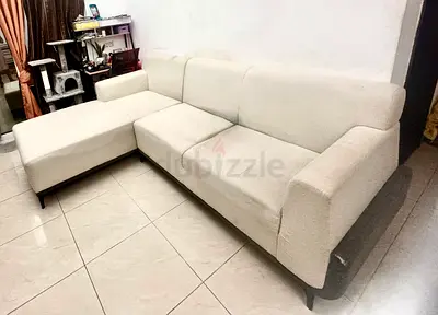 L-shaped 3-seater Sofa with Chaise - Light Beige