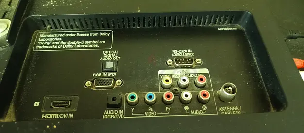 This is the back connection panel of an older LG LCD or Plasma TV (such as the 32LD450 or 42LD520 mo