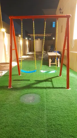 Metal Double Swing Set for Backyard - Good Condition