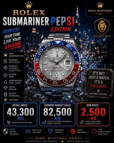 Rolex GMT-style Stainless Steel Watch with Jubilee Bracelet (Pepsi Bezel)