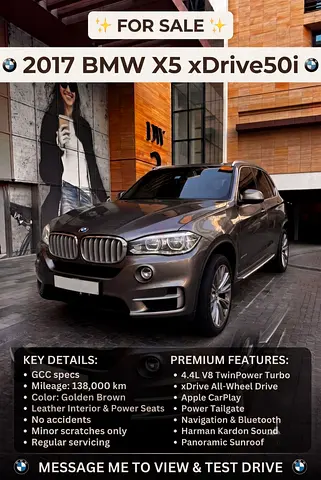 2017 BMW X5 50i xDrive | Well Maintained | Apple CarPlay | No Accidents