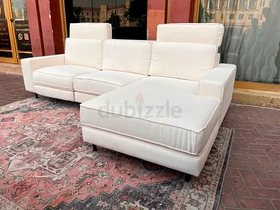 Head adjustable L shape sofa