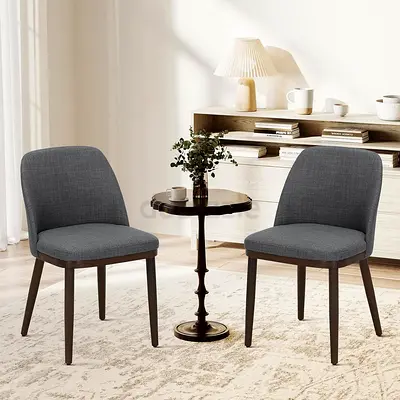 Upholstered Dining Chairs Set of 2 Modern Kitchen Chairs with Back,