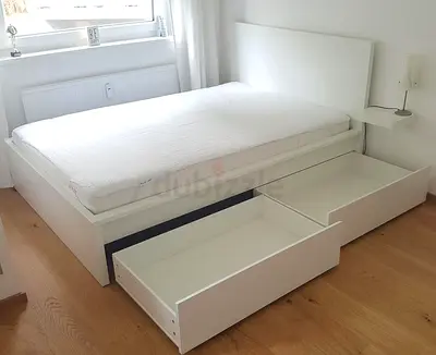 IKEA malam bed with mattress queen size 160x200cm bed