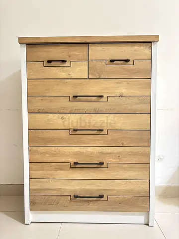 Wooden 6-Drawer Chest of Drawers with White Frame — Good Condition