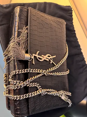 Saint Laurent Kate medium bag crocodile embroidered