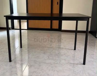 Simple black rectangular Dining/study/office table - sturdy metal legs