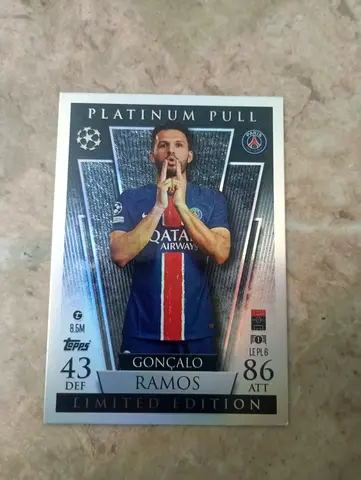 Limited Edition Platinum Pull Gonçalo Ramos PSG Football Trading Card