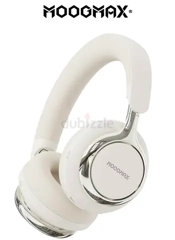 MOOGMAX Wireless Bluetooth Headphones with Hybrid ANC and 80-Hour Battery Life, White