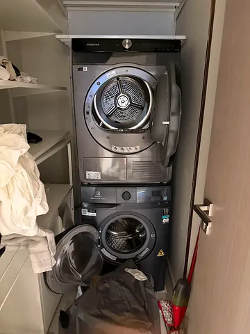 Stacked front-load washer and dryer set - working condition