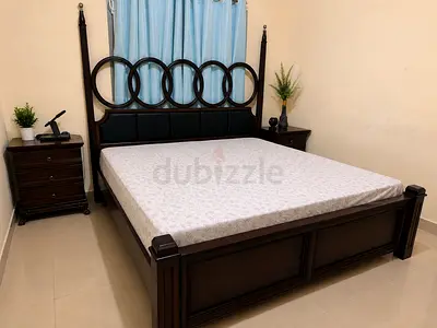 Solid Wood Queen Bed Frame with 2 Matching Side Tables | Strong & Sturdy