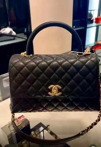 Chanel Classic Quilted Top-Handle Flap Bag - Black Caviar Leather