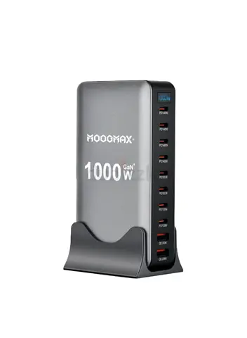 Moogmax 1000W GaN Desktop Charger Hub with 10 Ports (8 Type-C, 2 USB)
