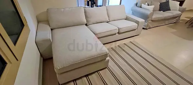 IKEA Kivik L Shape Sofa Beige Excellent condition