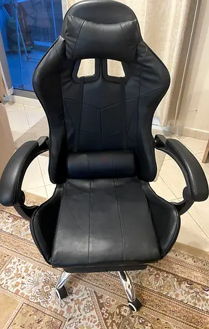 Black PU Leather Ergonomic Gaming/Office Chair with Lumbar Support