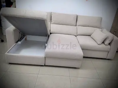 IKEA Esklstuna L Shape Sofa Bed Beige