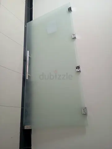 Frosted Glass Panel/Room Divider with Mounting Clips - Perfect Condition