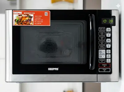 Geepas Stainless Steel Microwave Oven - Working, Good Condition 1500 wats
