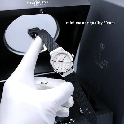 Hublot style 30mm mini master quality women's watch with rubber strap
