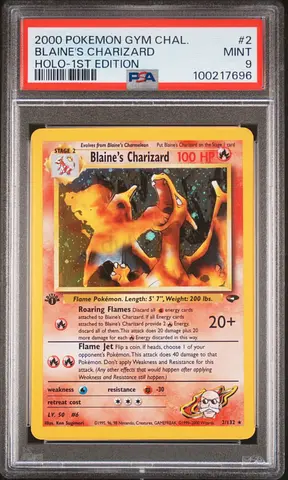 Blaine's Charizard 1st Edition PSA 9 MINT Holo Pokémon Card (2000)