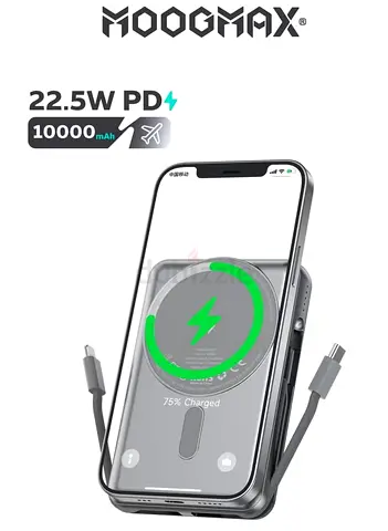 MOOGMAX 10000mAh Magnetic Wireless Power Bank with 22.5W PD