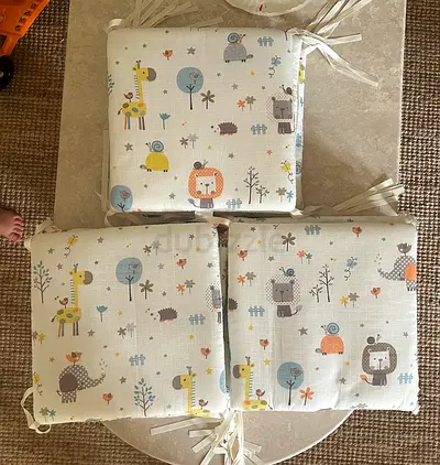 Set of Baby Crib Bumpers/Cushions with Animal Print