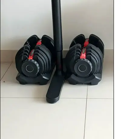 40+40KG PAIR of Automatic ADJUSTABLE DUMBBELLS with 17 Different Weights Adjustment
