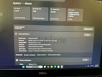 Dell Precision 7510 / Precision series workstation specs (i7-6820HQ, 16GB, Quadro M2000M)