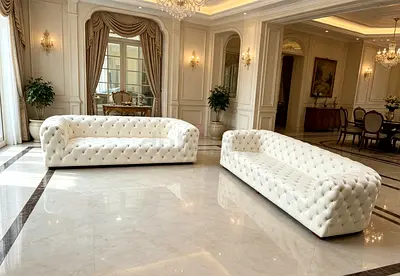 Sofa Chesterfield Leather 3+3
