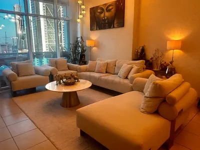 Beige L-shaped Modular Sofa Set with Chaise and Armchairs