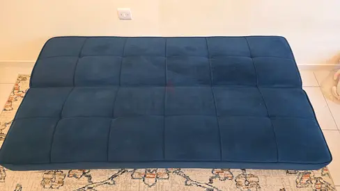 ​Modern Dark Blue Fabric Sofa Bed / Click-Clack Futon