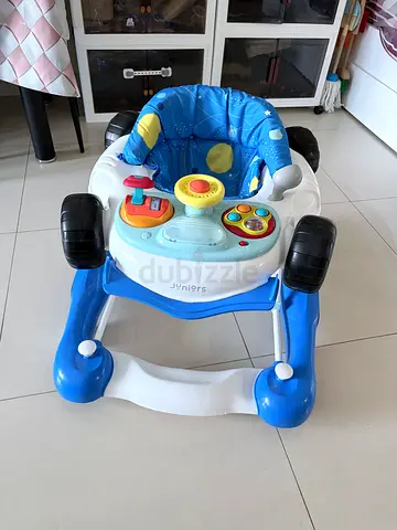 Blue baby activity walker with removable toy tray - good condition