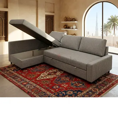 Complete Living Room Solution
Get seating, sleeping, and storage in one smart design. L-shape sofa b
