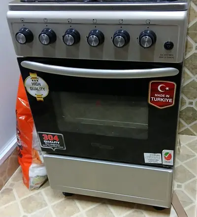 Stainless Steel Gas Cooker with Oven - Made in Turkey, Good Condition