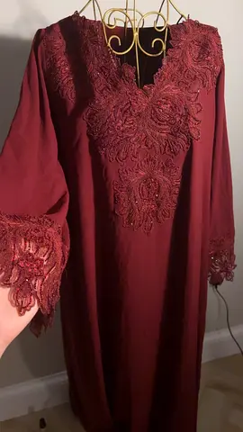 Maroon embroidered modest dress / mkhawar - gently used