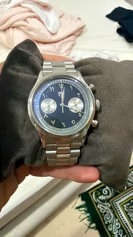 Stainless Steel Men's Chronograph Watch with Black Dial