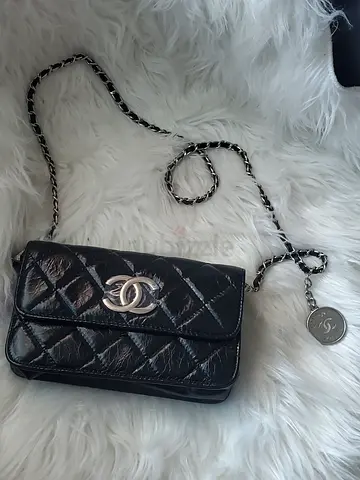 Black Quilted CC Chain Shoulder Bag - Small Elegant Crossbody ..