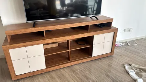 Wooden TV Stand / Entertainment Unit with Storage - Good Condition