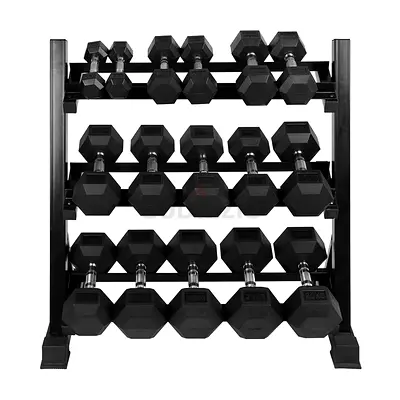 Hex Dumbbell Set With Dumbbell Rack / 2.5kg to 20kg with Rack
