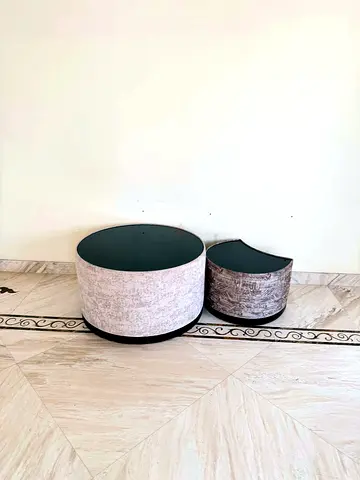 Round Side Tables Set, 2 pcs - Excellent Condition | طقم ترابيزات جانبية دائرية عدد 2 حالة ممتازة