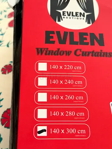 Evlen Window Curtains - Blackout Panel (140 x 300 cm)