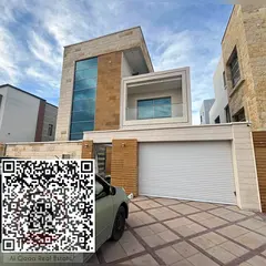 Spacious villa for rent in Al Yasmin, central air conditioning - 5 master bedrooms, First resident