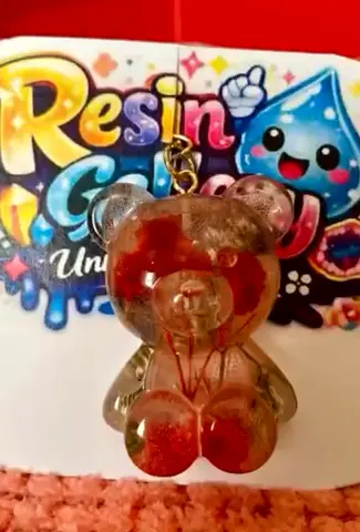 Floral panda keychain
