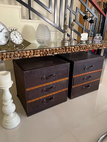 Timothy Oulton Genuine Leather 2X Nightstands