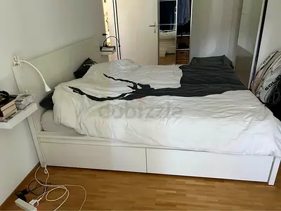 Ikea Queen size bed frame with mattress*160x200cm